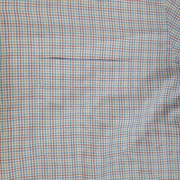 Vtg Peter Millar Mens Button Down Golf Shirt Sz L Short Sleeve Multicolor Plaid - Picture 3 of 10
